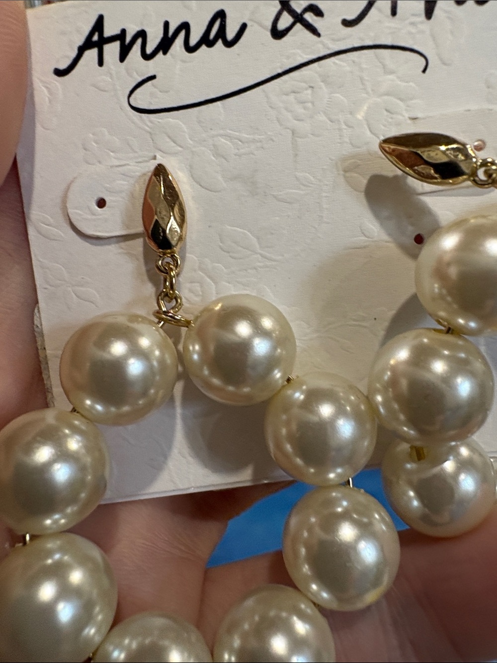 Anna & Ava Gold-Tone Hoop Earrings with Pearl Beads
